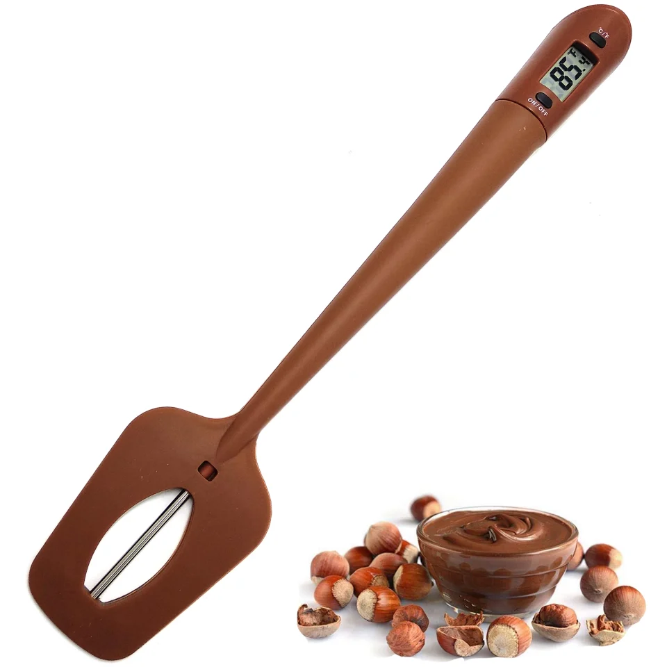 Prime Best-Selling YHDSN Portable Cooking and Candy Spatula Digital Thermometer for Chocolate Jams Caramel Yogurt Creams Syrup Sauce Food Baking BBQ, Instant Temperature Reader & Stirrer in One