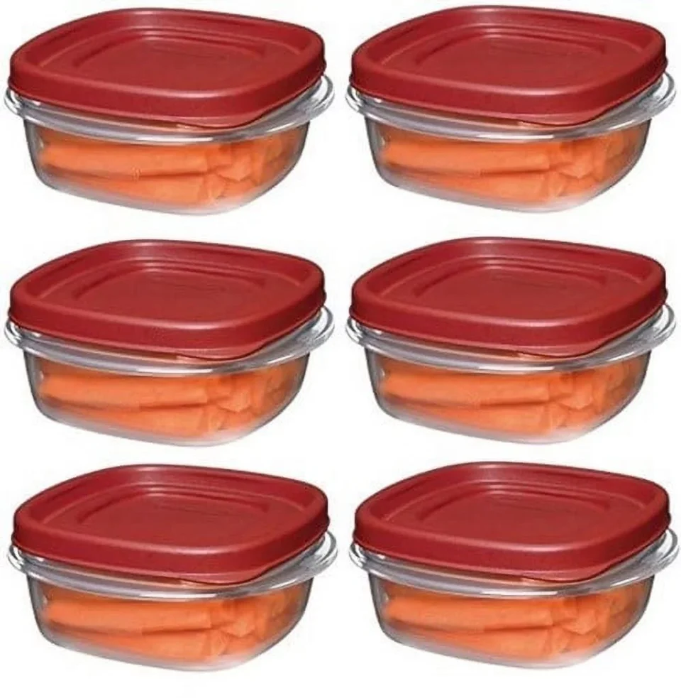 Portable Rubbermaid 1776401 1 1/4-cup Easy Find Lid Food Storage Container Square 6 Pack