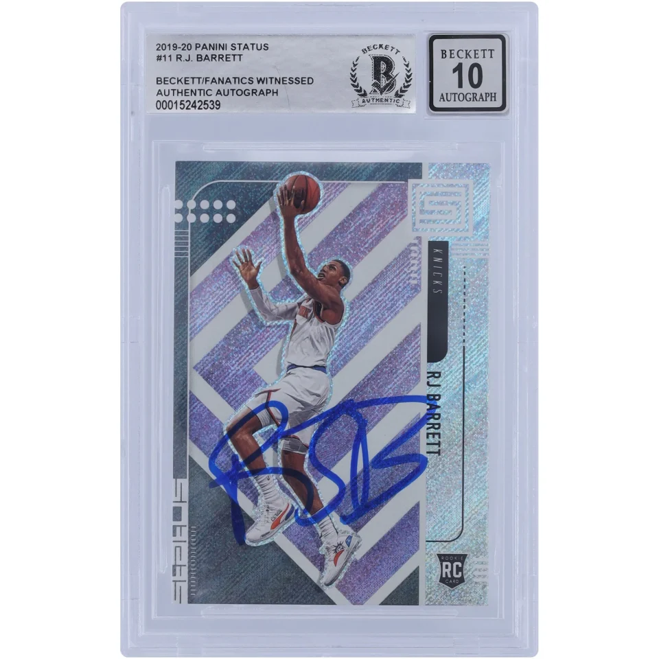 Frosted RJ Barrett New York Knicks Autographed 2019-20 Panini Status #11 Beckett Fanatics Witnessed Authenticated 10 Rookie Card - Fanatics Authentic Certified