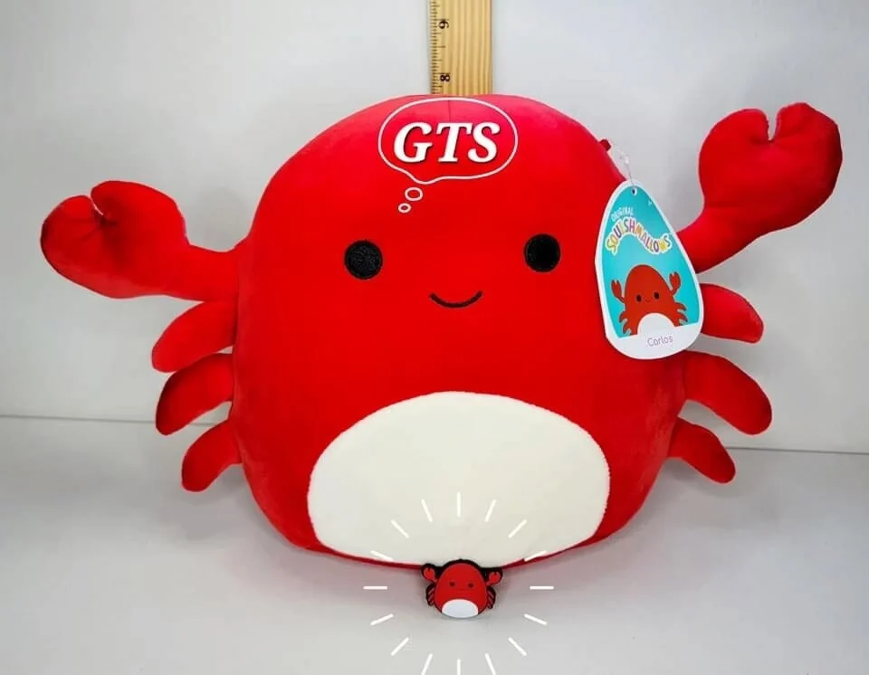 Ultimate Squishmallow 8 Carlo Crab ?? Plush with Jibbitz Croc Shoe Charm 2 PC Set