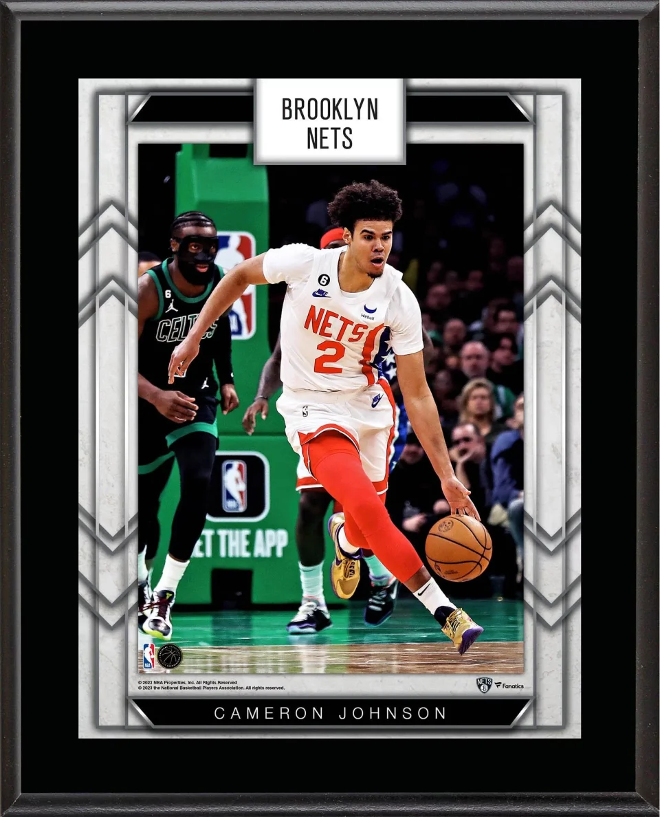 Thickened Cameron Johnson Brooklyn Nets 10.5 x 13 Sublimated Player Plaque
