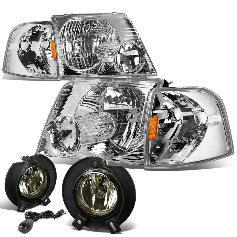 Stainless Steel Upgraded CHROME HOUSING HEADLIGHT+AMBE