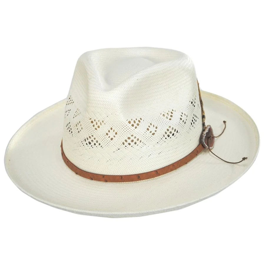 BPA-Free Andromeda Shantung Straw Fedora Hat - S - Natural