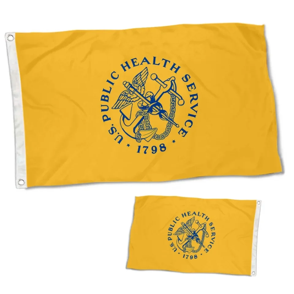Lightweight Office Dutern Double Sided United States Public Health Service USPHS Flag Banner 3 Ply with Brass Grommets 3x5 Feet