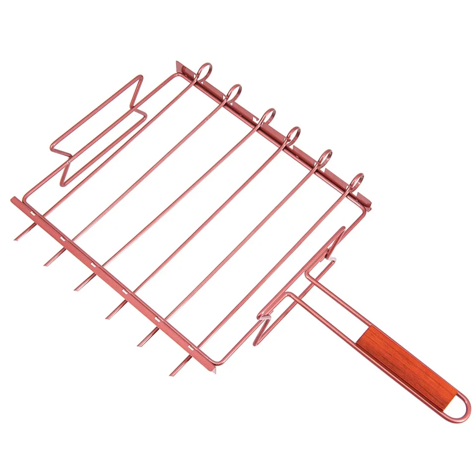 Essential Royal Gourmet Heavy Duty Iron Barbecue Shish Kabob Rack Set with Six 11-inch Skewers
