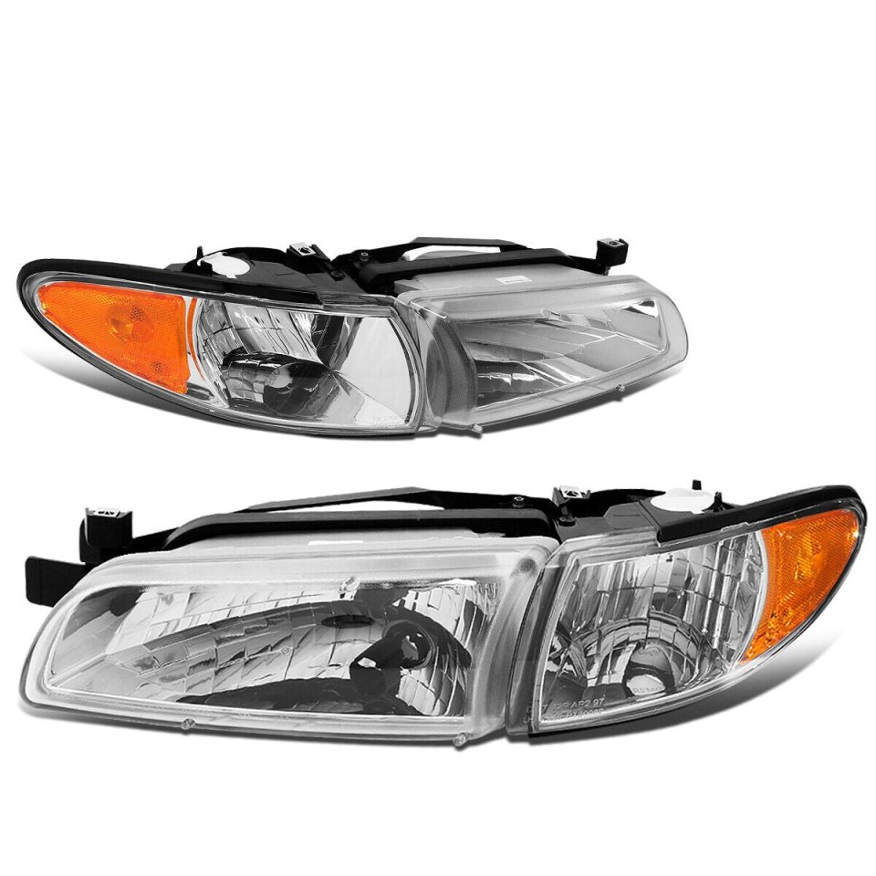 Cleaning 1997-2003 Grand Prix Factory Style Chrome/Amber Side Headlight Head Lamps