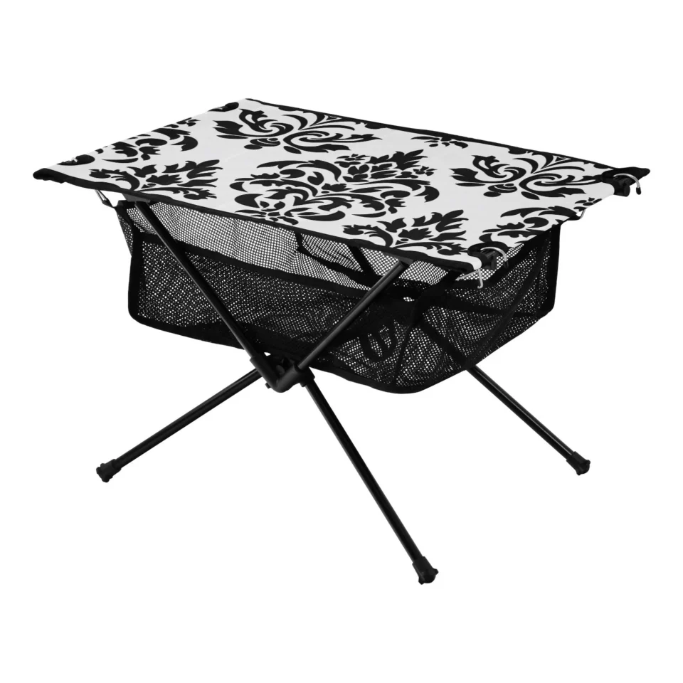 Travel Bohomia Style Camping Folding Table Portable Beach Table with Storage Bag Compact Picnic Table for Outdoor Travel Fishing BBQ