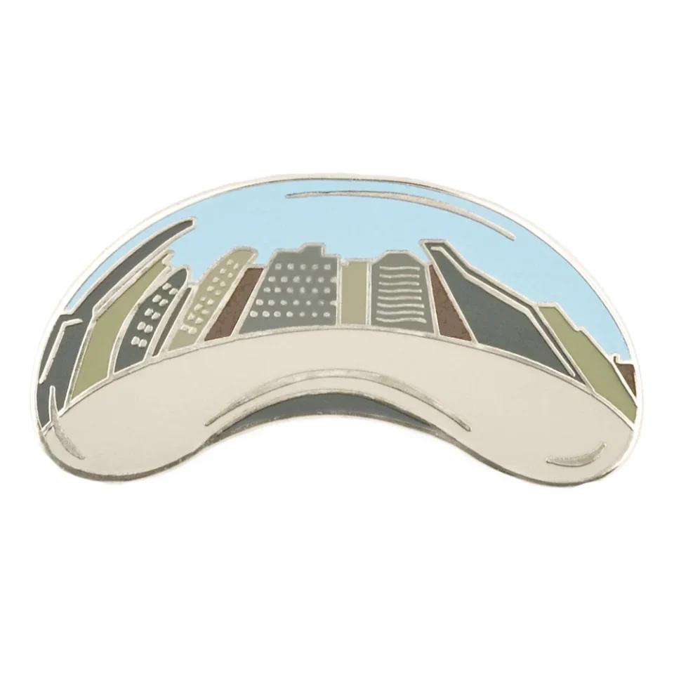 Stainless Steel PinMart's Chicago Bean Travel City Landmark Enamel Lapel Pin