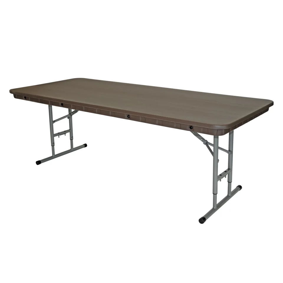 Stainless Steel Versatile Table - 6'X30 Children's Rhino Resin Banquet Adjustable - Brown