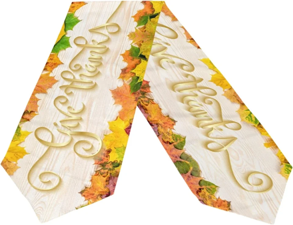 Dining Gift-Ready Dreamtimes Double Sided Thanksgiving Maple Long Polyester Table Runner 13 x 70 Inches Fall Leaves Table Cloth Cover Placemats for Kitchen Dinning Living Holiday Wedding Party Decor