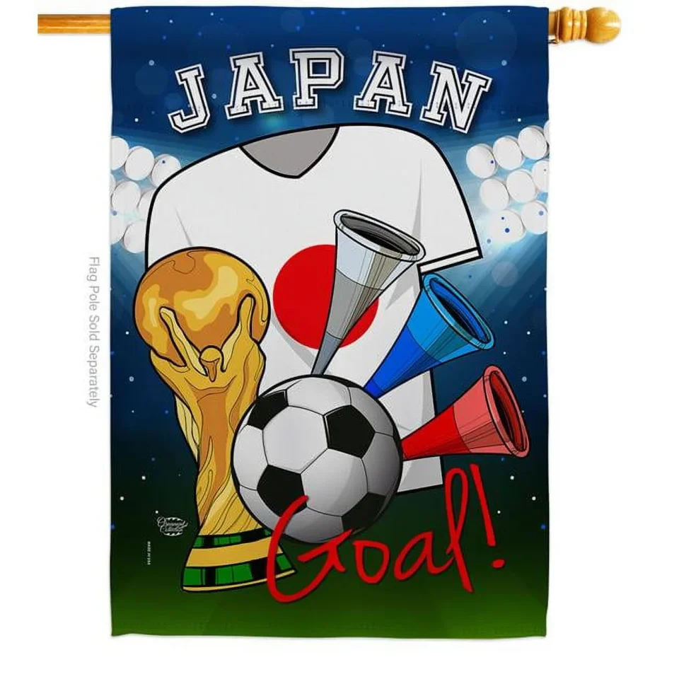 Lightweight Best-Selling World Cup Japan Soccer Sports 28 x 40 in. Double-Sided Decorative Vertical House Flags for Decoration Banner Garden Yard Gift