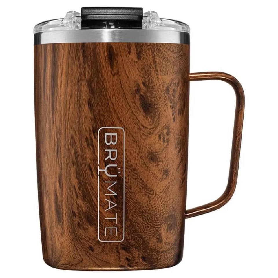Outdoor Versatile BruMate Toddy 16 oz Walnut BPA Free Vacuum Insulated Mug