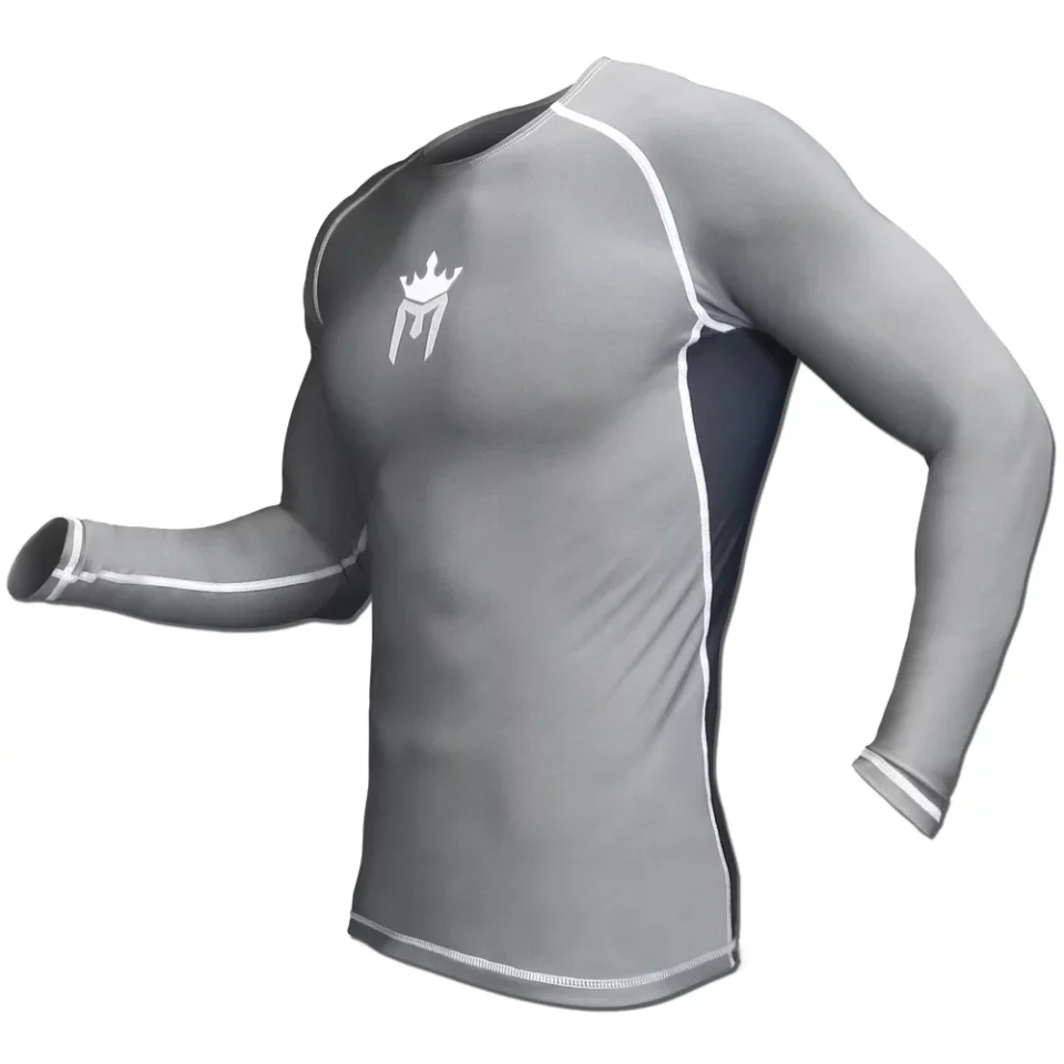 Healthy Upgraded Meister Rush Long-Sleeve Rash Guard - Charcoal/Black - Large