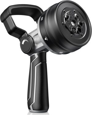 Home Best-Selling Garden Hose Nozzle. RAINPOINT Heavy Duty Fireman’s Hose Nozzle. 7 Modes Water Hose Nozzle with Adjustable Flow Control