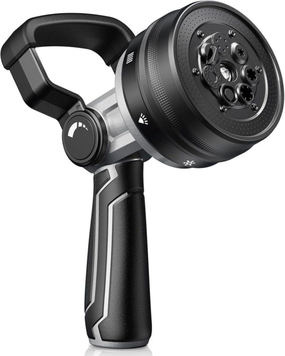 Home Best-Selling Garden Hose Nozzle. RAINPOINT Heavy Duty Fireman's Hose Nozzle. 7 Modes Water Hose Nozzle with Adjustable Flow Control