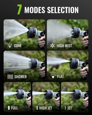 Home Best-Selling Garden Hose Nozzle. RAINPOINT Heavy Duty Fireman’s Hose Nozzle. 7 Modes Water Hose Nozzle with Adjustable Flow Control