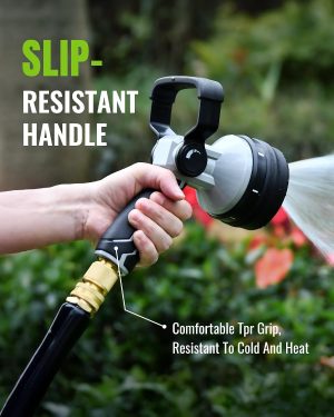 Home Best-Selling Garden Hose Nozzle. RAINPOINT Heavy Duty Fireman’s Hose Nozzle. 7 Modes Water Hose Nozzle with Adjustable Flow Control
