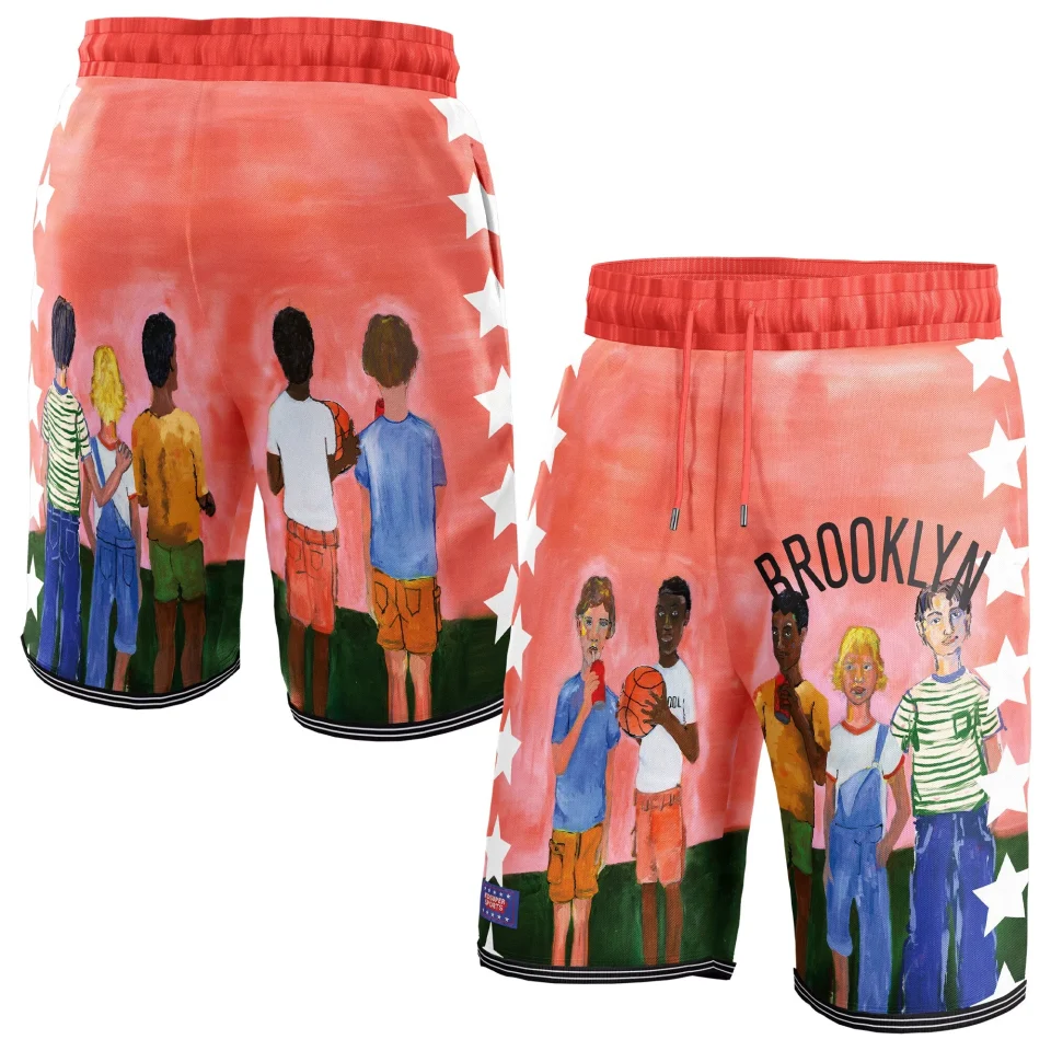 Wooden Thickened Unisex NBA & KidSuper Studios by Fanatics Black Brooklyn Nets Hometown Shorts