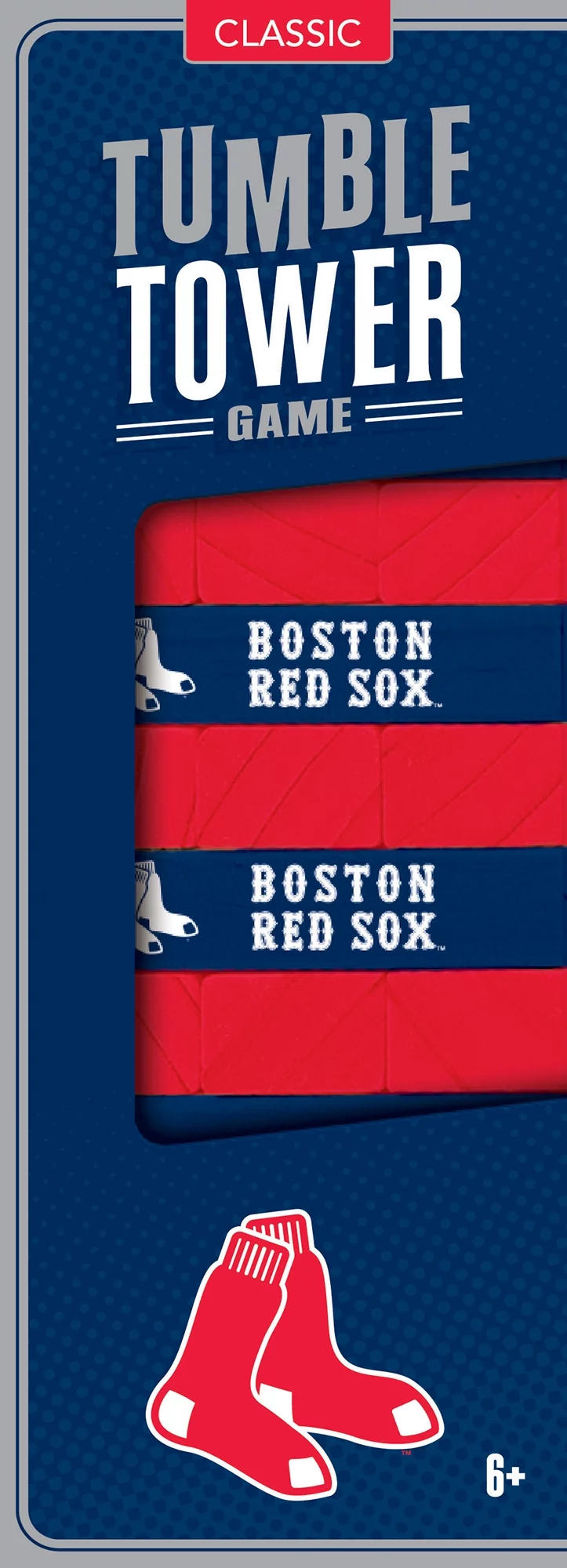 Bamboo Frosted MasterPieces Real Wood Block Tumble Towers - MLB Boston Red Sox