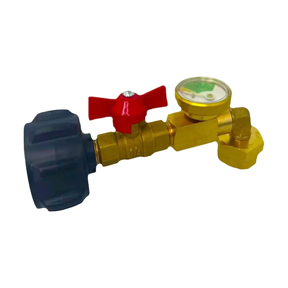 Home Baking kesoto Refill Adapter with and Gauge, Quick Connect or Disconnect Bottle Connector for Camping Accessory