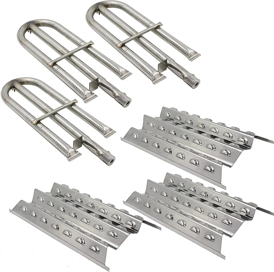 Thickened Cooking Grisun Replacement Stainless Steel Parts for Perfect Flame 3019L, Perfect Flame 3019LNG Gas Grill Models Stainless Steel Replacement Grill Burner & Heat Plate Repair Kit
