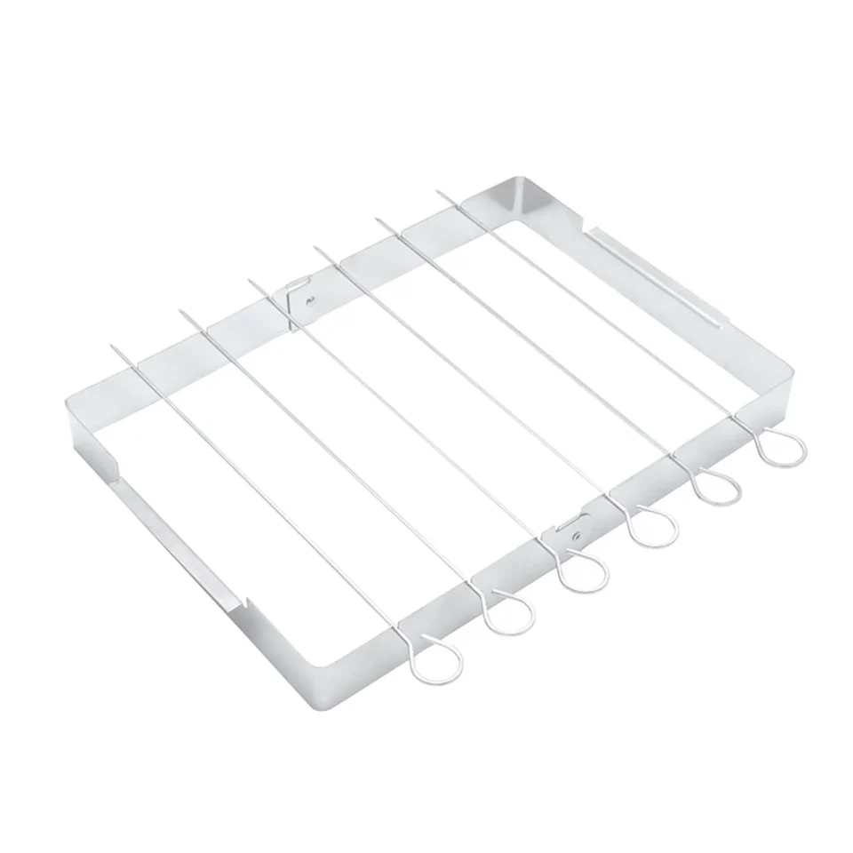Bamboo Mnycxen Premium BBQ Skewer Rack For Grilling Shish Kabob And Skewers Durable Foldable
