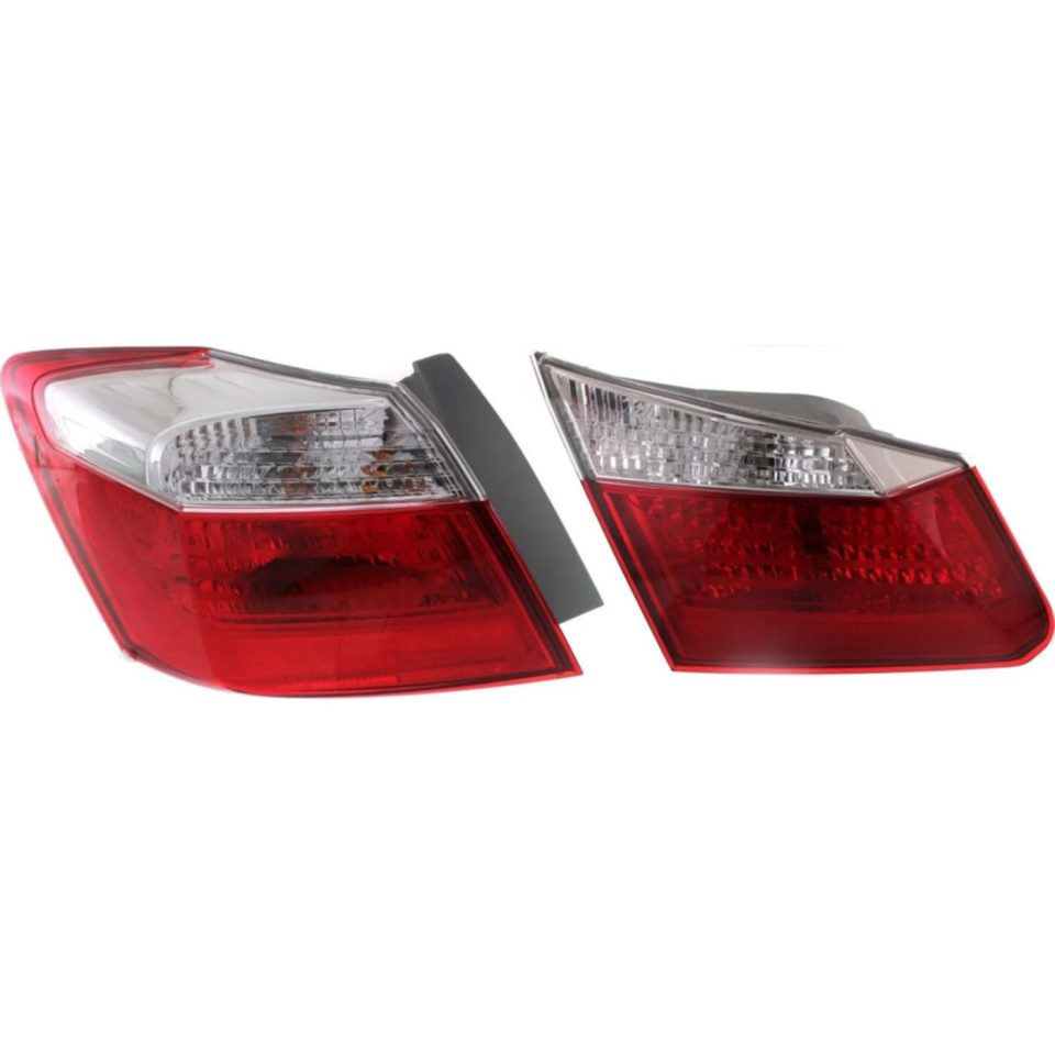 Frosted Halogen Tail Lamps Left Inner and Outer For 13-15 Honda Accord Sedan EX LX Sport