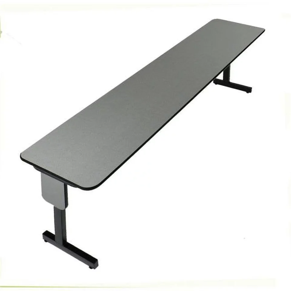 Office Outdoor Adjustable Height 0.75 in. High Pressure Rectangular Folding Seminar Table with Panel Leg, Montana Granite - 18 x 72 in.