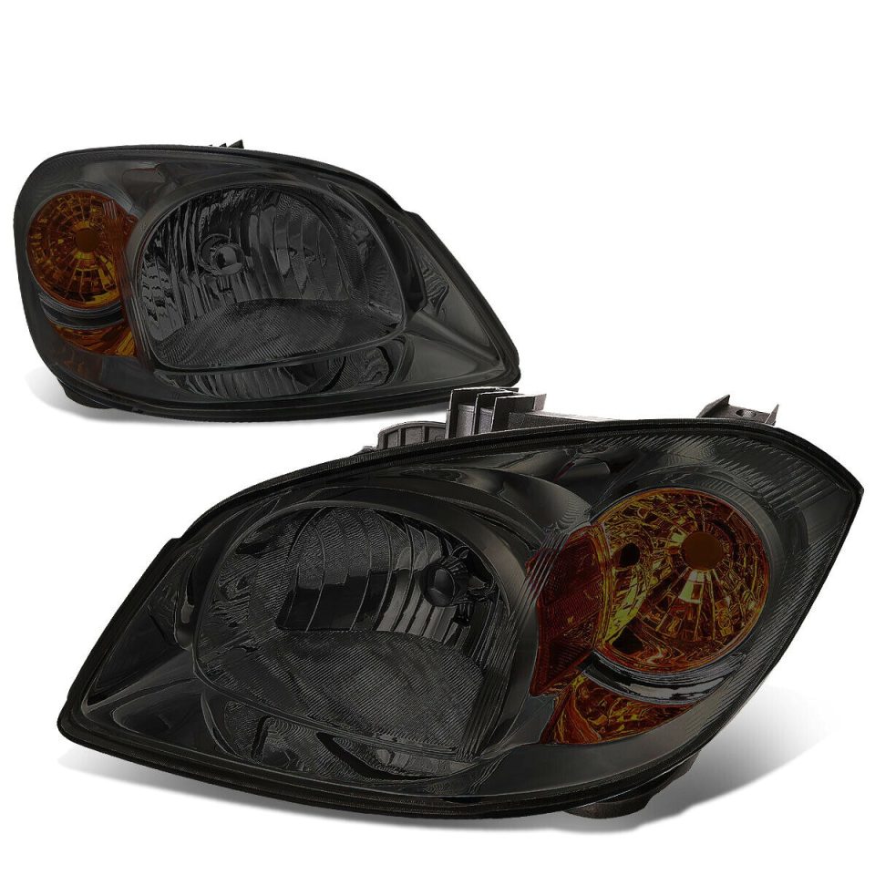Ceramic Storage 2005-2010 Chevy Cobalt Pontiac G5 Pursuit Headlight Headlamps Smoked Amber