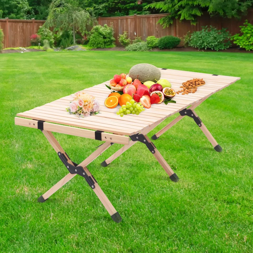 Cleaning TFCFL Portable Table Picnic Folding Roll Up Outdoor Camping Table Beach Travel Fishing Table