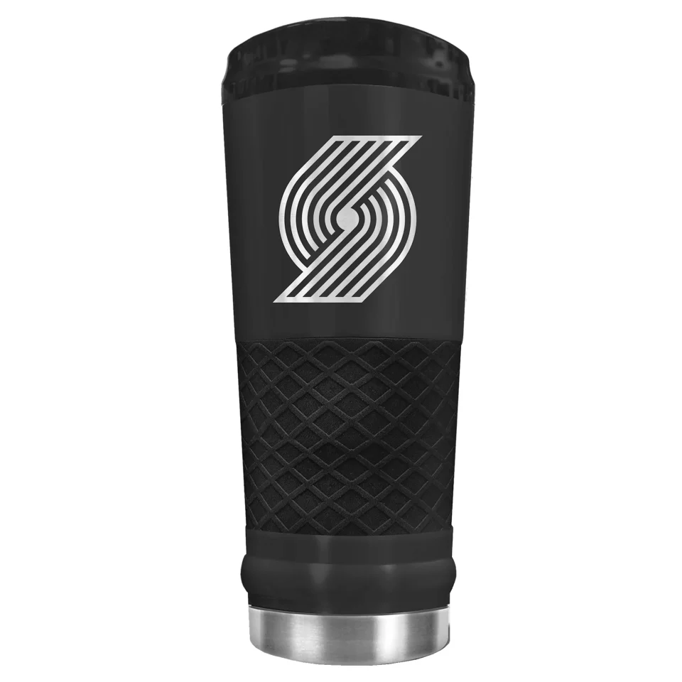 Portable Upgraded Black Portland Trail Blazers Stealth Matte 24oz Tumbler