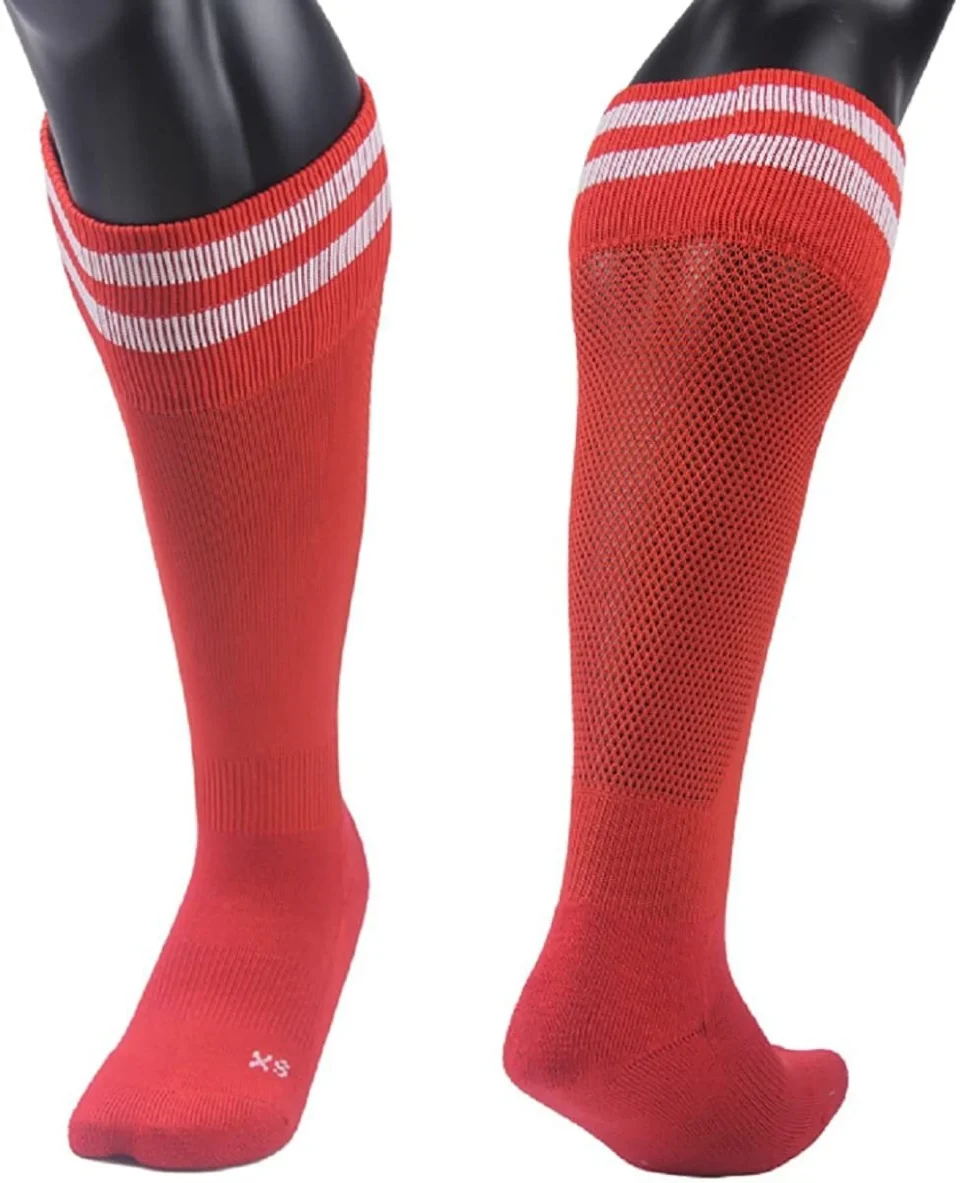 Glass Lovely Annie Women's 2 Pairs Knee High Sports Socks for Baseball/Soccer/Lacrosse 003 M(Red)