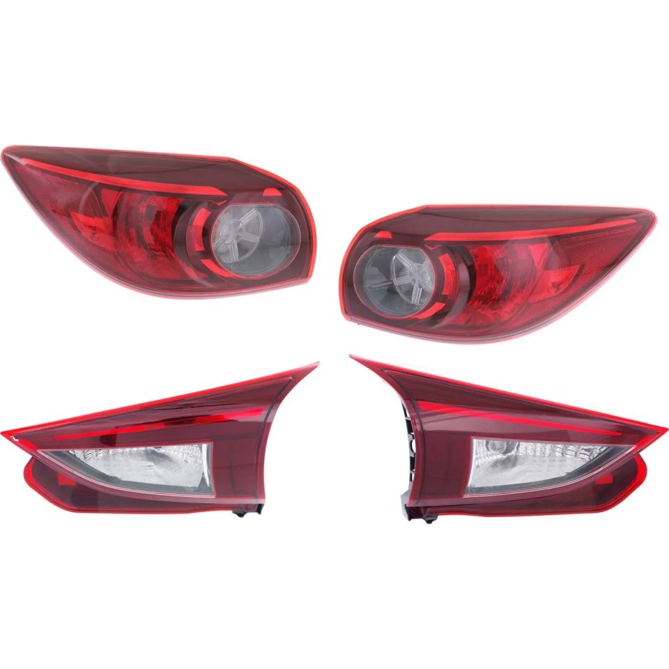 Select Set of 4 Tail Light For 2014-2016 Mazda 3 I Touring Hatchback LH & RH
