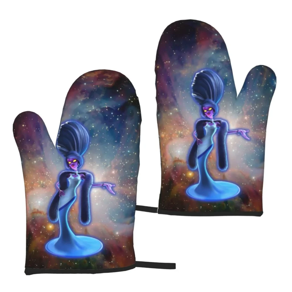 Matte Long-Lasting Luigi's Mansion Game Character Microwave Gloves Heat Resistant Oven Mitts Set Of 2 For Kitchen Cooking Baking Grilling BBQ
