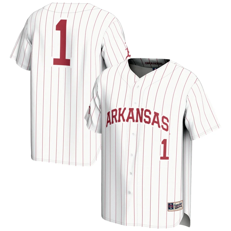 Stainless Steel Versatile Youth GameDay Greats #1 White Arkansas Razorbacks Lightweight Baseball Jersey