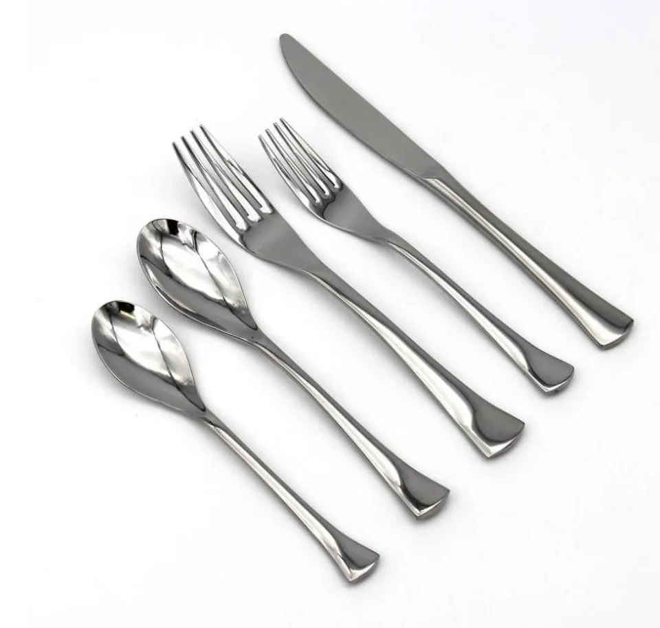 Core Outdoor KitchenTrend 20 Piece Stainless Steel Silverware Set (Dinner Fork, Salad Fork, Knife, Spoon, Teaspoon) Mirror Polished Cutlery Utensil Set, Service for 4 in Dishwasher Safe Flatware, Orca