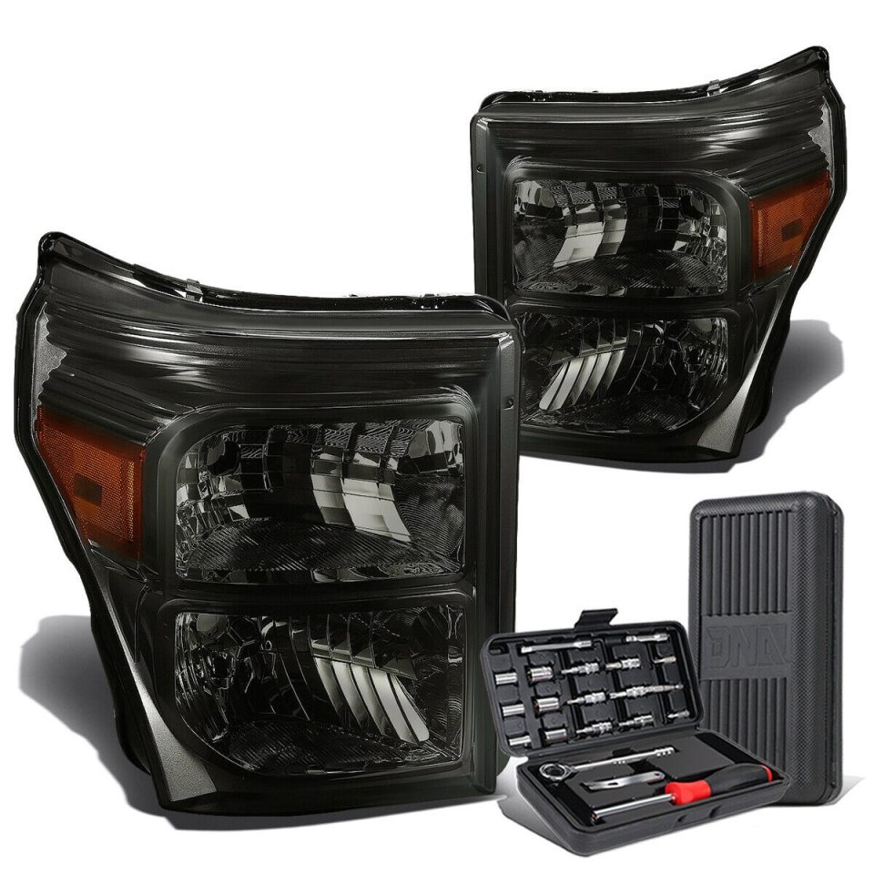 Eco-Friendly Travel 2011-2016 d Super Duty Pair Smoked/Amber Corner Headlight Lamps+Tool Box