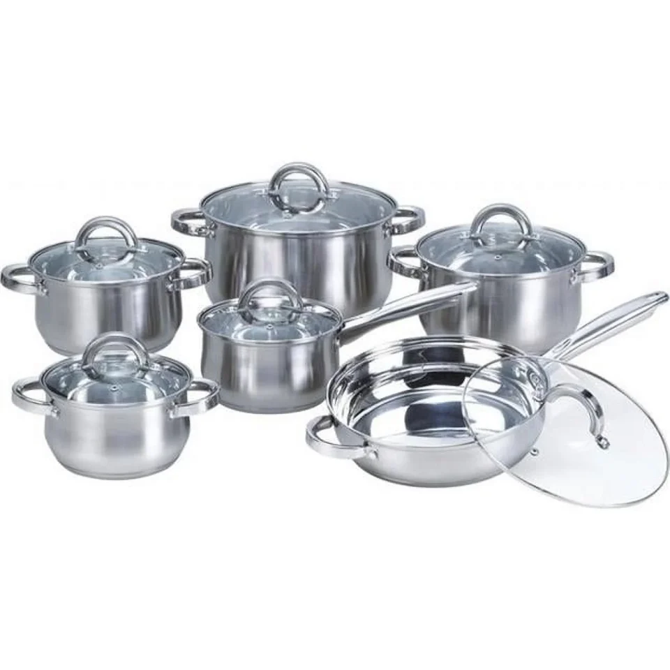 Cooking Heim Concept W-001 12-piece Stainless Steel Cookware Set with Glass Lid