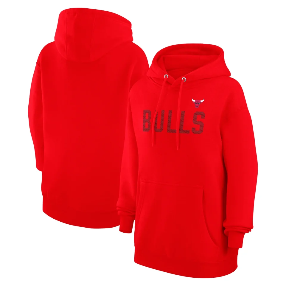 Premium Women's G-III 4Her by Carl Banks Red Chicago Bulls Dot Print Pullover Hoodie
